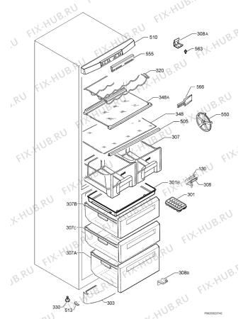 Взрыв-схема холодильника Aeg Electrolux S61362KG8 - Схема узла Housing 001